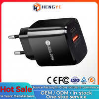Chargeur mural universel intelligent à charge rapide QC3.0 PD20W double port, prise EU, OEM ODM, logo personnalisé, pour voyage