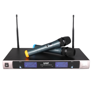 Professionnel <span class=keywords><strong>Micro</strong></span> Sans Fil VHF Système Double Portatif <span class=keywords><strong>Micro</strong></span> Karaoké <span class=keywords><strong>2</strong></span> Canaux Sans Fil Mike Récepteur - Product Image 2