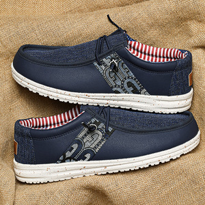 Offre Spéciale vente en gros classique dernière toile vache daim moderne tricot <span class=keywords><strong>bateau</strong></span> plat mocassin paresseux robe sans lacet hommes femmes mocassins chaussures - Product Image 5