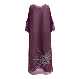 Nuevo verano 2020 Miyake suelto y simple Mandarín de manga de las mujeres <span class=keywords><strong>vestido</strong></span> <span class=keywords><strong>midi</strong></span> - Product Image 3