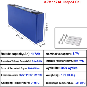 117Ah 116Ah 3.7V 180Ah แบตเตอรี่ลิเธียมไอออนแบบชาร์จได้สำหรับยานพาหนะระบบไฟฟ้าระบบ NCM Leaf catl - Product Image 3