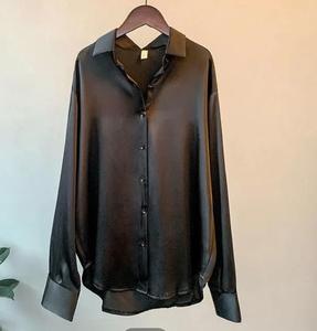 Kemeja Satin Kasual Lengan Panjang Vintage Terbaru untuk Wanita - Product Image 4