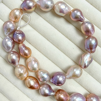 Superbe Chaîne de Perles de Culture d'Eau Douce de Qualité AAAAA, Forme Baroque Edison, Couleurs Mixtes, Grande Taille 13-15mm, Marque HB, pour la Fabrication de Bijoux