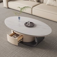 Nouvelle arrivée table basse en bois design intérieur tiroir et table d'appoint ensemble meubles en acier inoxydable