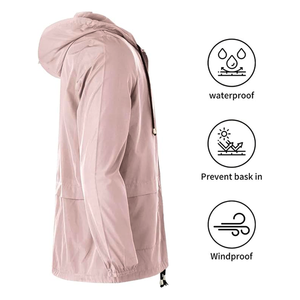 CONMR <strong>Women's</strong> Lightweight <strong>Packaway</strong> Rain <strong>Jacket</strong> Waterproof Outdoor Hooded Coat With Zipper Closure Carry Pouch Summer Casual Wear - Product Image 4