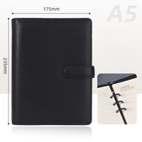 Carnet à feuilles mobiles en cuir PU avec logo personnalisé, A5 B5, rechargeable, pour affaires, bureau, réunions, journal, agenda, vente en gros