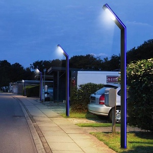 Современный Новый серый/черный полюс Алюминиевый Дорожный Гараж освещение Заводская Подгонянная светодиодная подсветка для внутреннего двора Ландшафтный столб солнечная энергия - Product Image 5