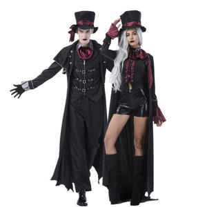 Disfraz de Halloween para pareja de adultos, disfraz de Halloween de Vampire, gótico, Dracula, vestido de lujo