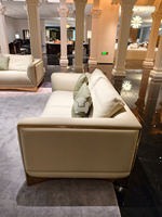 Canapés de salon modernes italiens, ensemble de canapés de luxe en cuir pour villa