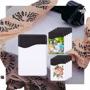 Étui de téléphone portable adhésif en cuir PU personnalisé pour Noël, porte-cartes vierge par sublimation pour cartes de crédit, d'identité, de monnaie et de visite - Product Image 3