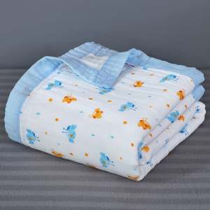 Crepe Cotton Woven 6 Layer Fast Dry Eco-Friendly <b>Baby</b> Towel Super <b>Soft</b> Breathable Cartoon Muslin Receiving Swaddle <b>Blanket</b> - Product Image 4