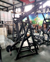 Machine à triceps frontale à charge par plaques, double levier, poignée rotative à 360°, réglage de la largeur de la poignée, siège réglable, usage commercial