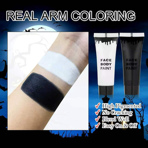 Kit de Maquillaje de Payaso Joker de Halloween, 30 ml, Negro, Blanco y Rojo, <span class=keywords><strong>Pintura</strong></span> Corporal y Facial o Disfraz de Payaso con <span class=keywords><strong>Calavera</strong></span>, Set de Efectos Especiales - Product Image 5