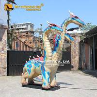 Statue de dragon à trois têtes animatronique My Dino FAW003 pour décoration extérieure
