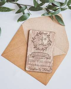 Carte d'<span class=keywords><strong>invitation</strong></span> de mariage de pays en bois <span class=keywords><strong>Invitation</strong></span> de remise des diplômes Accessoires de mariage - Product Image 2