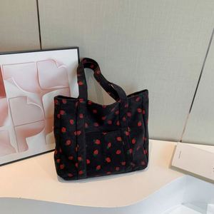 Lady's Fashion Corduroy Canvas Handbag with Single Strap Cotton Lining & <b>Zip</b> Closure Cartoon Pattern Leisure <b>Tote</b> Bag - Product Image 6