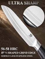 WILDMOK Cuchillos de Acero Inoxidable de 5 Pulgadas con Mango Negro Pakkawood Cuchillos de Cocina