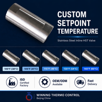 Vanne d'arrêt thermique auto-actuée SS316 1/2 NPTF, vanne de sécurité haute température, protection contre les défaillances du refroidisseur d'échantillons 100 ℉   Personnalisé