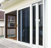 Porte coulissante moderne en aluminium à double vitrage avec écran en fibre de verre insonorisé pour le salon et le hall pour l'accès au balcon