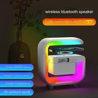 LED draadloos oplaadbaar nachtkastje RGB tafellamp mini G-vormige draadloze wekker speaker drukknop