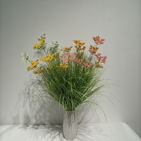 Rumput Bunga Renda Buatan Model Qishuo 020, Kualitas Tinggi 80cm, Tahan UV, Tahan Api, Putih, Buatan Tangan
