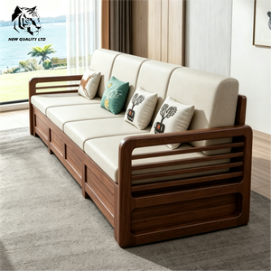 chinese factory good price customizable large stock ready to ship new design fabric sofa living room furniture wood storage sofa - Product Image 6