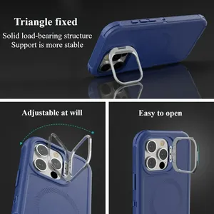 NUEVA Funda Magnética Armor para <span class=keywords><strong>iPhone</strong></span> 16 15 14 Plus <span class=keywords><strong>13</strong></span> 12 11 Pro Max, Soporte Magnético para Lente de Cámara, Carga Inalámbrica - Product Image 5