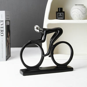 Nórdico <span class=keywords><strong>Simple</strong></span> resina moderna bicicleta ciclista estatua bicicleta jinete estatua estatuilla Oficina sala de estar Decoración - Product Image 2