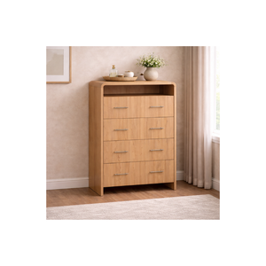 ชุดเฟอร์นิเจอร์ห้องนอนและห้องนั่งเล่น RIVEO RANGE คอลเลคชั่นไม้ ตู้เสื้อผ้าทนทาน เป็นมิตรกับสิ่งแวดล้อม คุณภาพดี ตู้ลิ้นชักสูง 4 ชั้น - Product Image 1