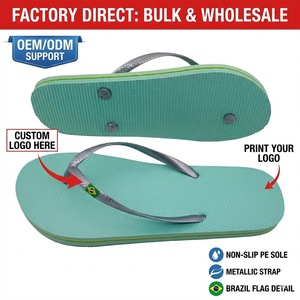 Chanclas con Bandera de Brasil y Logotipo Personalizado al por Mayor, Directo de Fábrica, Correa Metálica de PE, Antideslizantes, Sandalias de Playa - Product Image 1