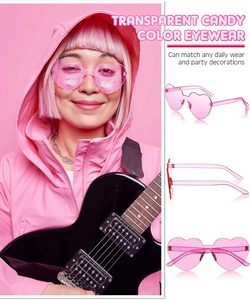 แว่นตาไร้กรอบรูปหัวใจ STELLAR สีใสแบบลูกกวาด พลาสติก สำหรับผู้สูงอายุ ต้อนรับตรุษจีน แว่นตาแห่งความรัก - Product Image 4