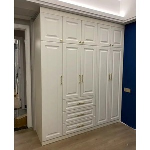Système de dressing intégré minimaliste italien pour chambre à coucher, en contreplaqué moderne, avec rangement intelligent, très demandé et personnalisable - Product Image 5
