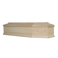 Ataúdes de Madera de Paulownia Blancos de Alta Calidad, Estilo Europeo Ruso, con Patrones Tallados y Adornos Metálicos, Estilo Tronco, Diferentes Tamaños