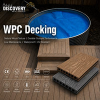 Planches de terrasse en composite bois-plastique (WPC) pour extérieur, finition grain de bois brossé, pour patio, balcon, jardin