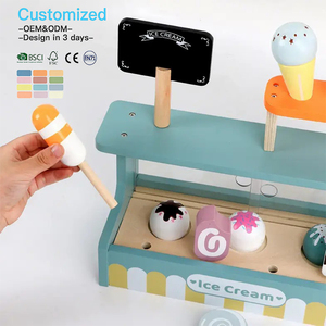 EDULAND OEM ODM Juguetes Educativos para Niños, Juego de Imitación, Casa de Juegos, Juguete de Cocina de Madera, Set de Helados de Simulación para Niñas - Product Image 5