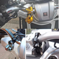 Support universel réglable et pliable en aluminium pour casque, courses et autres, avec pinces CNC, pour guidon de scooter et moto