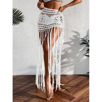 Nouvelle Collection – Jupe Longue de Plage en Chiffon Anti-UV avec Franges et Bretelles Crochées à la Main, Modèle QIQI QIQI26090301