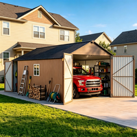 SKYLINE Garage extérieur moderne en conteneur détachable avec porte à volet roulant, abri de voiture modulaire préfabriqué pour le stockage et le stationnement