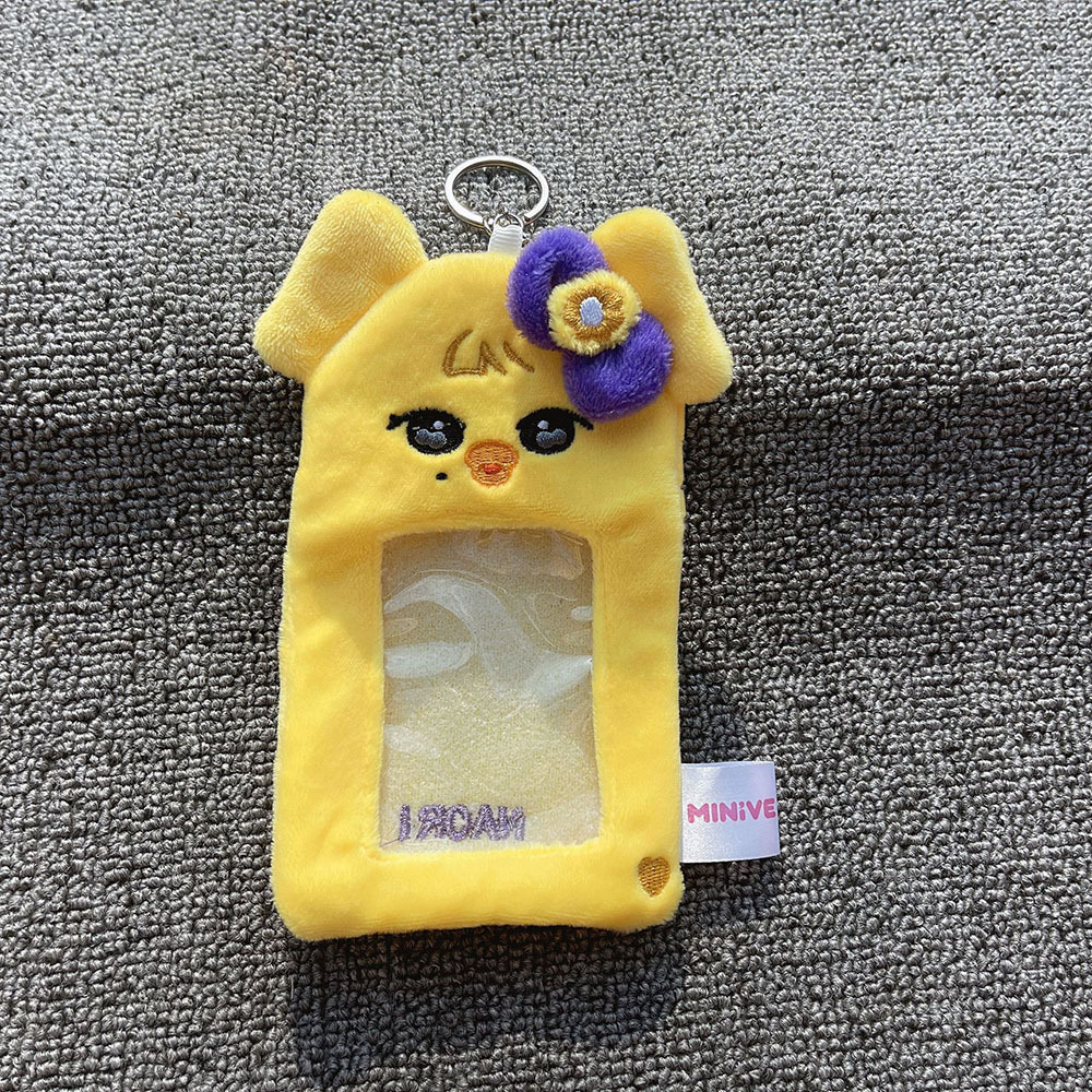 KPOP IVE MINIVE Cartoon Figure Plush Card Holder Keyring