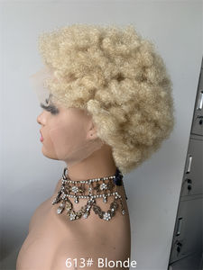 วิกผม DX088 สำหรับ<span class=keywords><strong>ผู้หญิง</strong></span> <span class=keywords><strong>ผม</strong></span>แท้แบบแอฟโฟร <span class=keywords><strong>ทรง</strong></span><span class=keywords><strong>ผม</strong></span>หยิกฟูแบบธรรมชาติ วิกผมสั้นสำหรับชาวแอฟริกันอเมริกัน สีบลอนด์ ฟู - Product Image 3