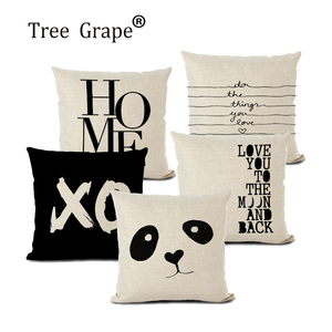 Federa decorativa creativa lettera bianca nera per divano auto biancheria per la casa su misura federa - Product Image 1