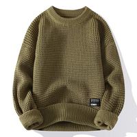 Pull en maille pour homme, col rond, coupe ajustée, style rétro, en mélange de poils de lapin épaissi, chaud, pour un usage quotidien décontracté