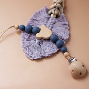 Vente en gros mignonne <span class=keywords><strong>attache</strong></span>-sucette en bois de hêtre pour bébés perles anti-chute de confort pour jouets des fabricants de commerce extérieur - Product Image 6