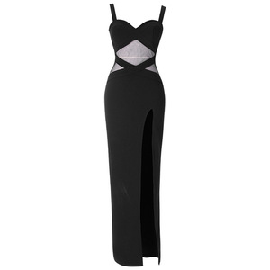 knee length dresses for ladies Mint Maxi Dress with Open Back and Side Slit