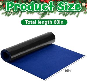 Tapis de Présentation de Village de Noël en Feutre, Découpable, Antidérapant, Bleu, pour Décorations de Noël DIY - Product Image 2