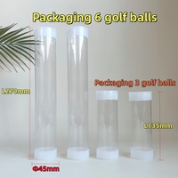 Tabung Kemasan Bola Golf Desain Silinder Transparan PC dengan Tutup PE Kapasitas 3/6 Bola Golf Perlengkapan Pabrik