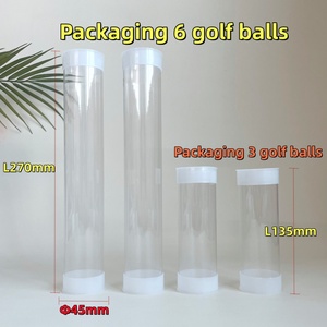 ゴルフボール用PC透明プラスチック包装チューブ、蓋付き円筒チューブ包装、クリア工場供給プラスチック包装 - Product Image 4