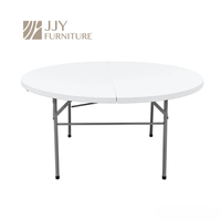 JJY-ZDZ-G001 Offre Spéciale 4ft 5ft 6ft banquet table ronde pliante en plastique pour événements mariage table à manger ronde en plastique