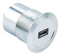 Conector Micro USB 2.0 Hembra a Macho de Metal para Montaje en Panel, Toma USB