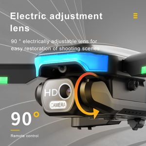 Kit de drones pliables 4 axes avec caméra double 4K à flux optique réglable et moteur sans balais pour la photographie aérienne en extérieur - Product Image 4